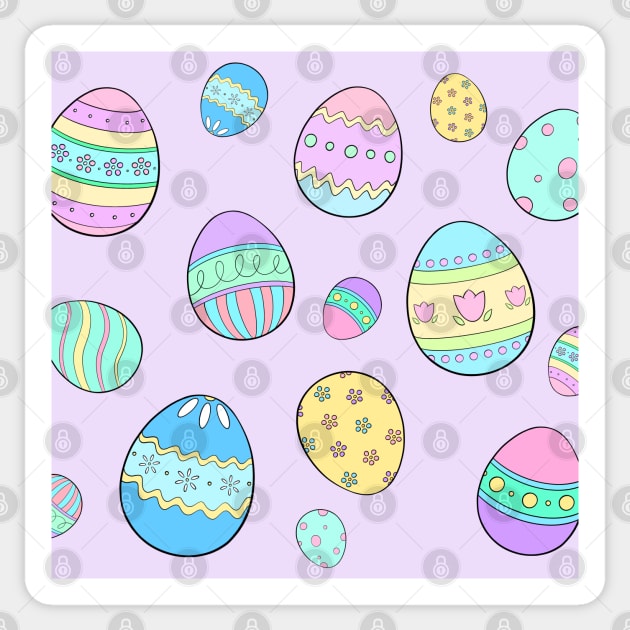 Pastel Easter Egg Pattern Sticker by Lady Lilac